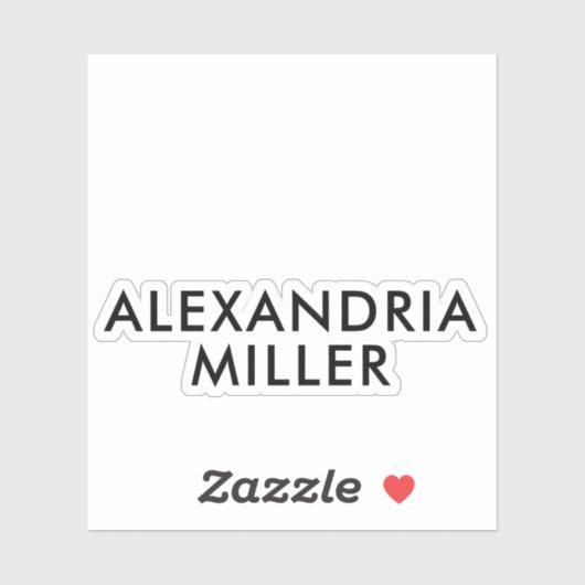 Persoonlijke naam Monogram Modern Black Sans Serif Sticker (Vel)