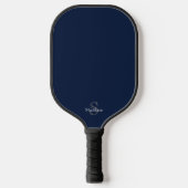 Persoonlijke naam monogram navy zwart pickleball paddle (Voorkant)