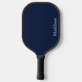 Persoonlijke naam monogram navy zwart pickleball paddle (Achterkant)