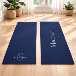 Persoonlijke naam monogram navy zwart yogamat