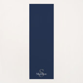 Persoonlijke naam monogram navy zwart yogamat (Voorkant)