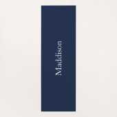 Persoonlijke naam monogram navy zwart yogamat (Achterkant)