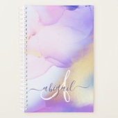 Persoonlijke naam Monogram Paarse Waterverf Planner (Voorkant)
