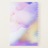 Persoonlijke naam Monogram Paarse Waterverf Planner (Achterkant)