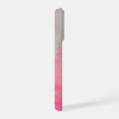Persoonlijke naam + monogram roze waterverfinkt iPhone hoesje (Rechterkant)