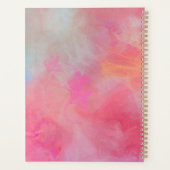 Persoonlijke naam + monogram roze waterverfinkt planner (Achterkant)