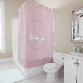 Persoonlijke naam monogram Stof Roze Douchegordijn