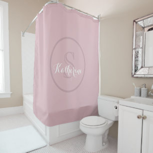 Persoonlijke naam monogram Stof Roze Douchegordijn