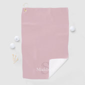 Persoonlijke naam monogram stoffig roze golfhanddoek (Insitu)