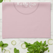 Persoonlijke naam monogram stoffig roze theedoek (Gevouwen)