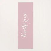 Persoonlijke naam monogram stoffig roze yogamat (Achterkant)