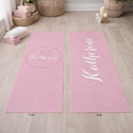 Persoonlijke naam monogram stoffig roze yogamat