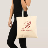 Persoonlijke naam monogram tote bag (Voorkant (product))
