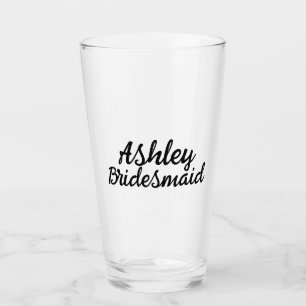 Persoonlijke naam monogram trouw bruidsmeisje Glas