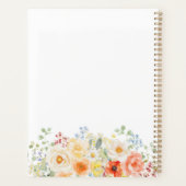 Persoonlijke naam monogram waterverf zonnige bloem planner (Achterkant)