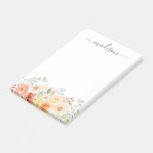 Persoonlijke naam monogram waterverf zonnige bloem post-it® notes (Schuin)