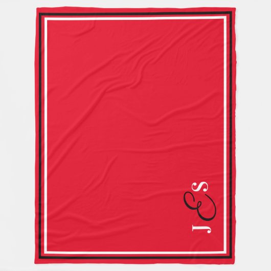 Persoonlijke naam Monogrammed Red Stadium Blanket Fleece Deken (Voorkant)