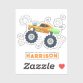Persoonlijke naam monster autotrucks sticker (Vel)