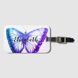 Persoonlijke naam Mooie vlinder Bagagelabel