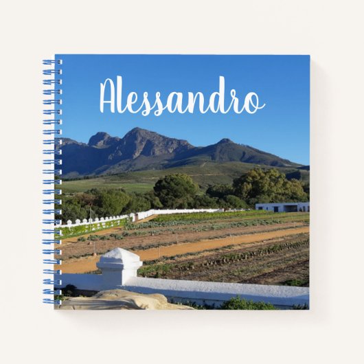 Persoonlijke naam Mountain Boerderij Garden Photo  Notitieboek (Voorkant)