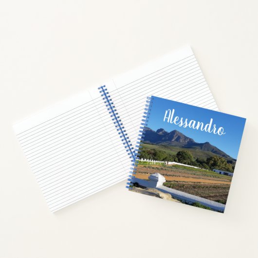 Persoonlijke naam Mountain Boerderij Garden Photo  Notitieboek (Binnen)