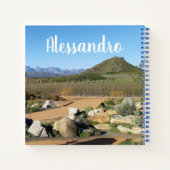 Persoonlijke naam Mountain Boerderij Garden Photo  Notitieboek (Achterkant)