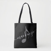 Persoonlijke naam Muziek Opmerking zwart wit Tote Bag (Voorkant)