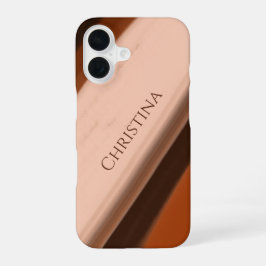 Persoonlijke naam namaak houtpatroon iPhone 16 hoesje
