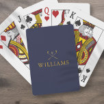 Persoonlijke naam Navy Blue en Gold Golf Clubs Pokerkaarten<br><div class="desc">Pas de naam in de moderne klassieke typografie aan om een uniek golfgeschenk te creëer en in het belang van elke golfer. Ontworpen door: Thisnotme©</div>