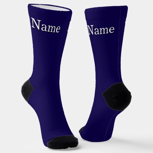 Persoonlijke naam Navy Blue Sokken (Gebogen)