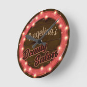 Persoonlijke naam Neon Beauty Salon Aangepaste win Ronde Klok (Hoek)