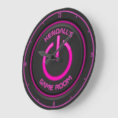 Persoonlijke naam Neon Power Button Game Room Sign Grote Klok (Hoek)