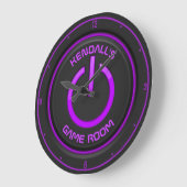 Persoonlijke naam Neon Power Button Game Room Sign Grote Klok (Hoek)
