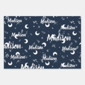 Persoonlijke naam Night Halloween Girl Whimsical Inpakpapier Vel (Voorkant 3)