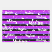 Persoonlijke naam Night Halloween Girl Whimsical Inpakpapier Vel (Voorkant 2)