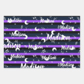 Persoonlijke naam Night Halloween Girl Whimsical Inpakpapier Vel (Voorkant)