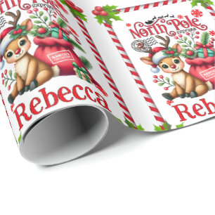 Persoonlijke Naam Noordpool Levering Kerstmis Cadeaupapier