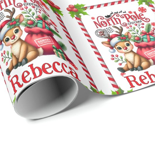 Persoonlijke Naam Noordpool Levering Kerstmis Cadeaupapier (Rol Hoek)