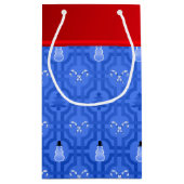 Persoonlijke naam nootmuskietenblauwe sneeuwtrelli klein cadeauzakje (Achterkant)