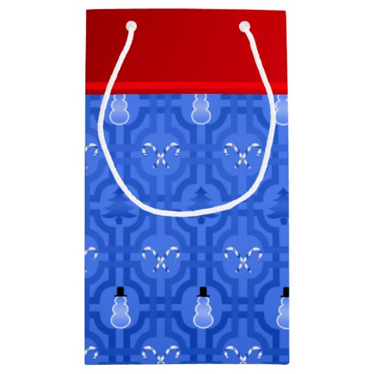 Persoonlijke naam nootmuskietenblauwe sneeuwtrelli klein cadeauzakje (Achterkant)