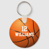 Persoonlijke naam nummer basketbal sleutelhanger (Voorkant)