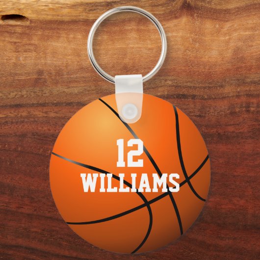 Persoonlijke naam nummer basketbal sleutelhanger (Voorkant)