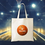 Persoonlijke naam nummer Basketball Sports Tote Bag<br><div class="desc">Persoonlijke naam en teamnummer basketbal cadeau. Ontworpen door: Thisnotme©</div>