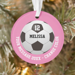 Persoonlijke naam nummer bericht voetbal  ornament