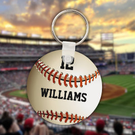 Persoonlijke naam nummer honkbal sleutelhanger