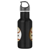 Persoonlijke naam nummer honkbal waterfles  (Achterkant)