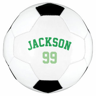 Persoonlijke naam nummer minimalistische groen voetbal