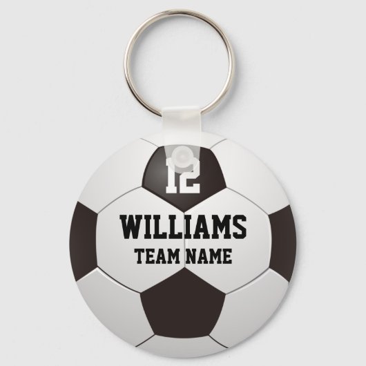 Persoonlijke naam nummer teamnaam voetbal sleutelhanger (Voorkant)