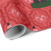 Persoonlijke naam nutcracker red snewman trellis cadeaupapier (Rol Hoek)