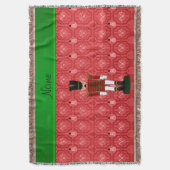 Persoonlijke naam nutcracker red snewman trellis deken (Voorkant Verticaal)